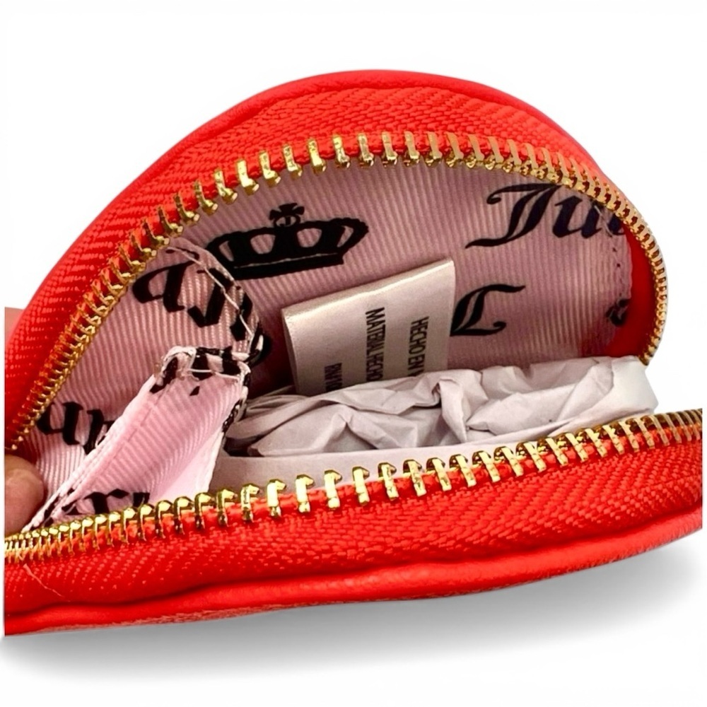 JUICY COUTURE Sweet Juicy Berry Coin Purse with Heart Logo Zipper Charm - NEW - Picture 6 of 8